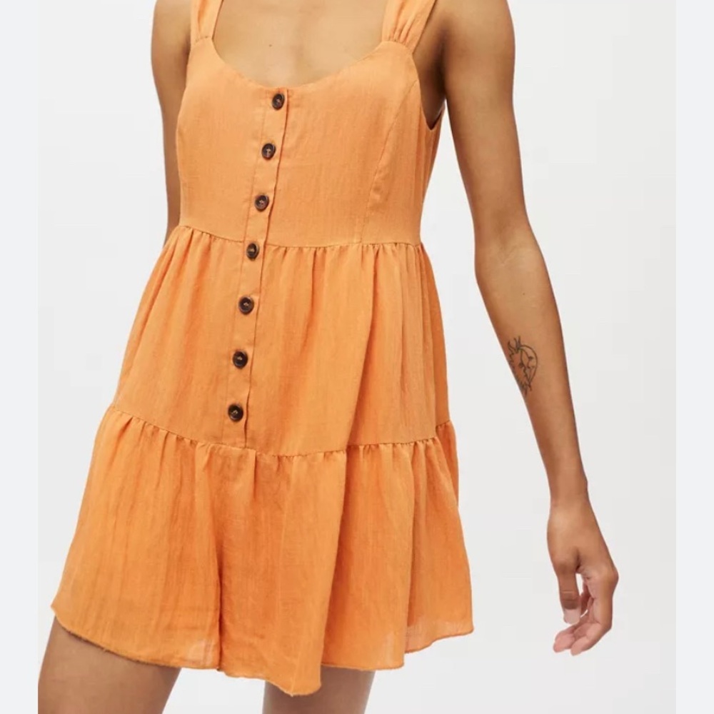 Urban Outfitters Orange Romper with buttons